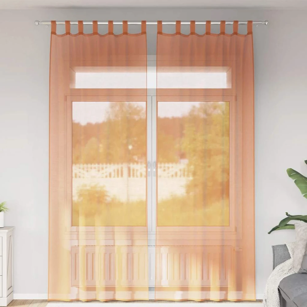 Voile užuolaidos su kilpomis, 2vnt., terakota sp., 140x260cm