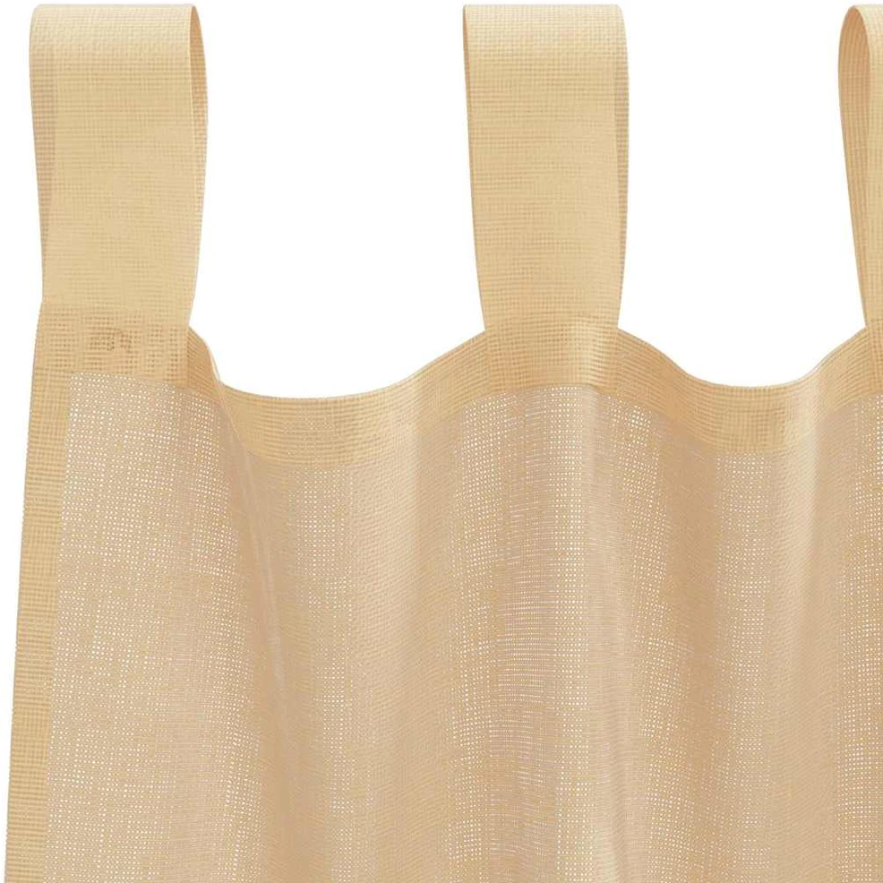Voile užuolaidos su strypų kišenėmis, 2vnt., smėlio spalvos