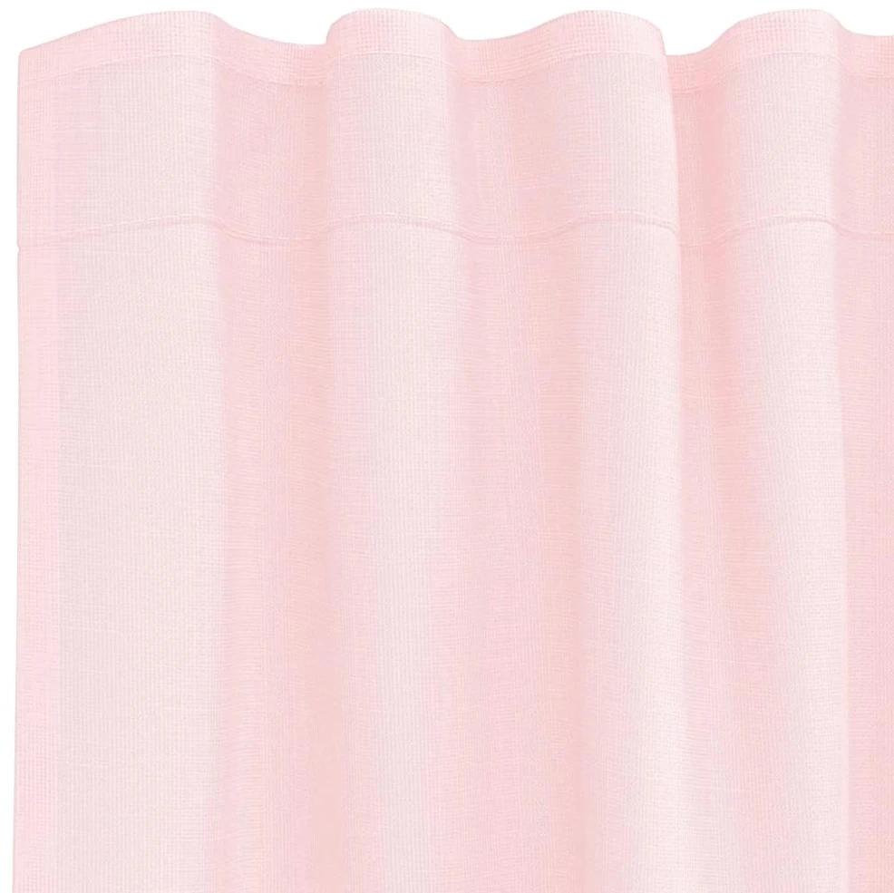 Voile užuolaidos su strypų kišenėmis, 2vnt., šviesiai rožinės