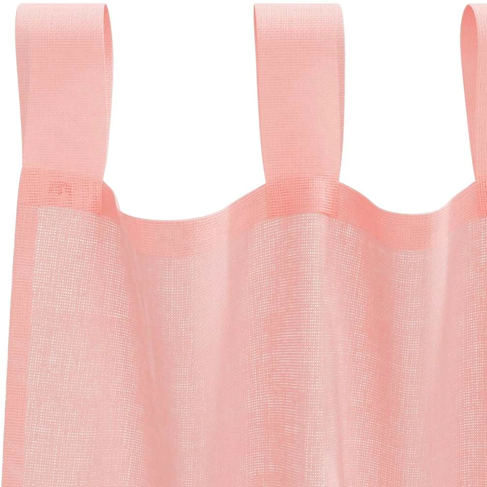 Voile užuolaidos su strypų kišenėmis, 2vnt., rožinės spalvos