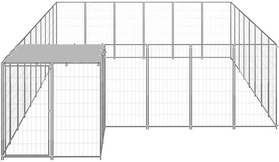 Voljeras šunims, sidabrinės spalvos, 15,73 m², plienas