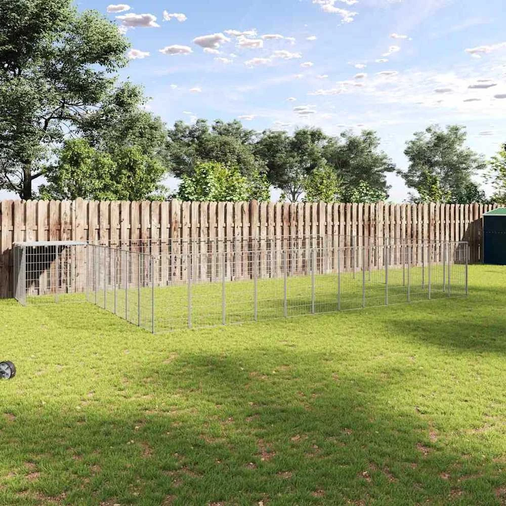 Voljeras šunims, sidabrinės spalvos, 25,41 m², plienas