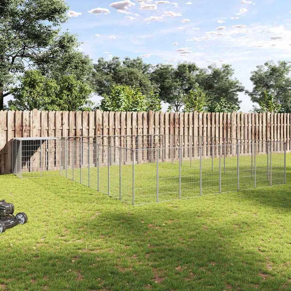 Voljeras šunims, sidabrinės spalvos, 37,51m², plienas
