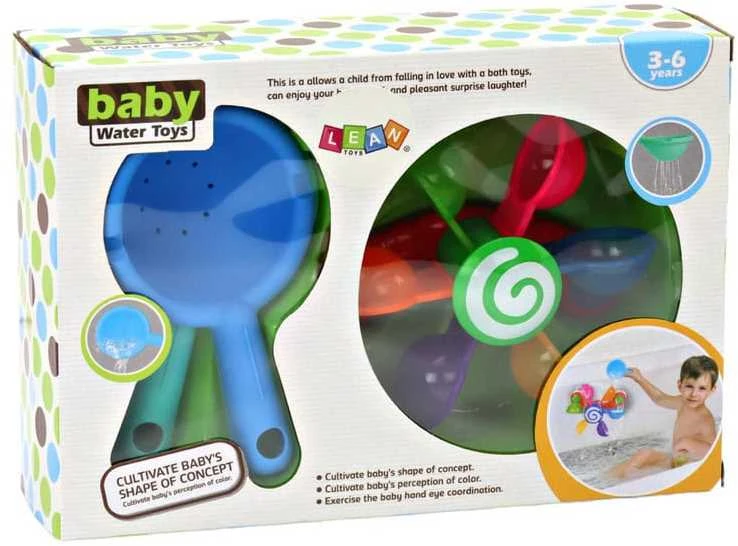 Besisukantis vonios žaislas Lean Toys su spalvingais dubenėliais