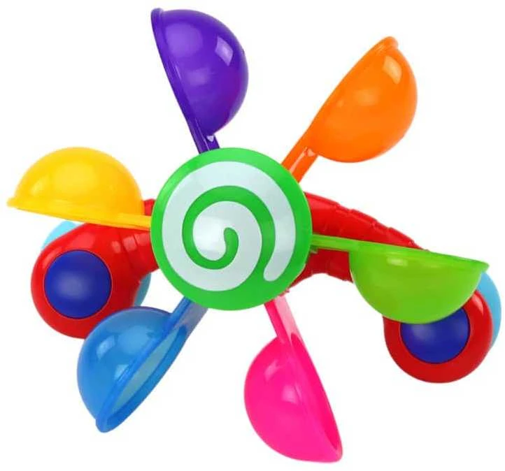 Besisukantis vonios žaislas Lean Toys su spalvingais dubenėliais