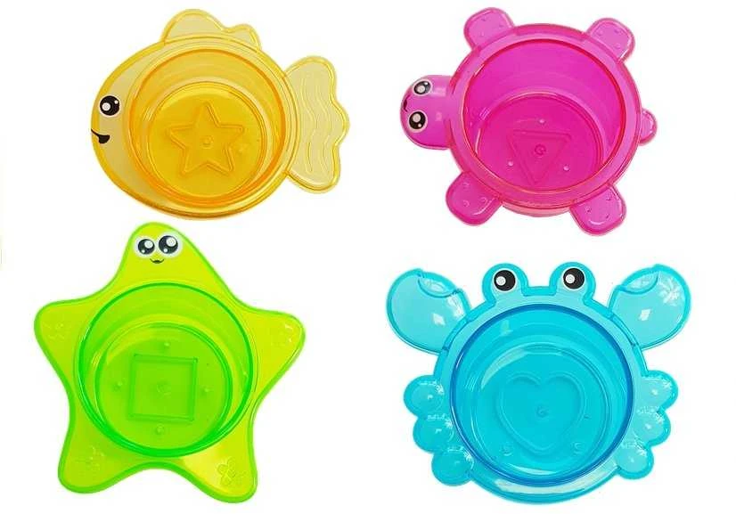 Lean Toys Vonios žaislų rinkinys su vėžliu ir jūros gyvūnais