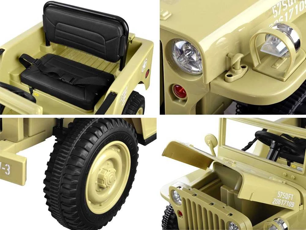 Akumuliatorinė transporto priemonė vaikams Jokomisiada Willy 4x4 + nuotolinio valdymo pultas | spalva: smėlio