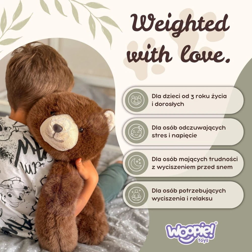 Svertinis pliušinis meškiukas Woopie Balboa, 65 cm, 2,5kg