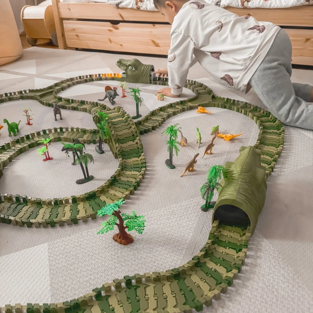 WOOPIE automobilių trasa XXL dinozaurai 240 vnt.