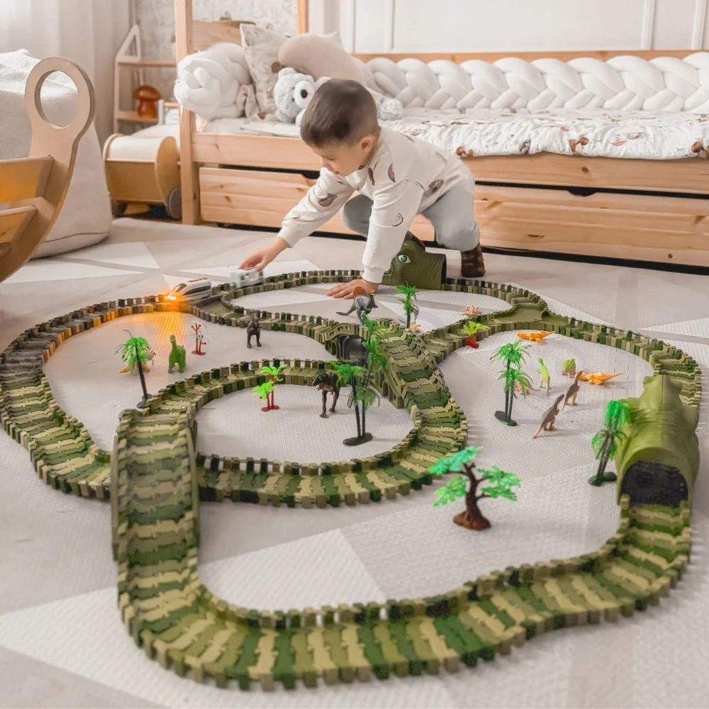 WOOPIE automobilių trasa XXL dinozaurai 240 vnt.