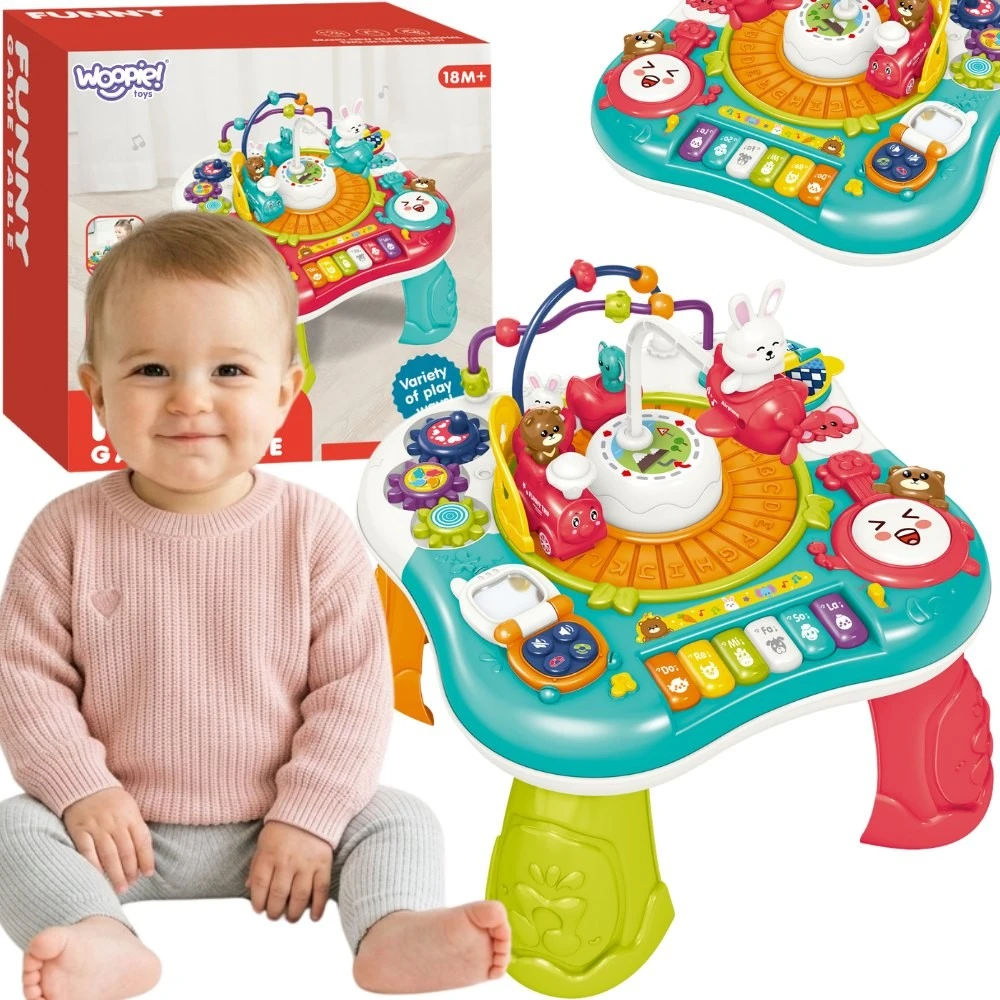 WOOPIE BABY 2 in 1 interaktyvus edukacinis stalas pianino garsai