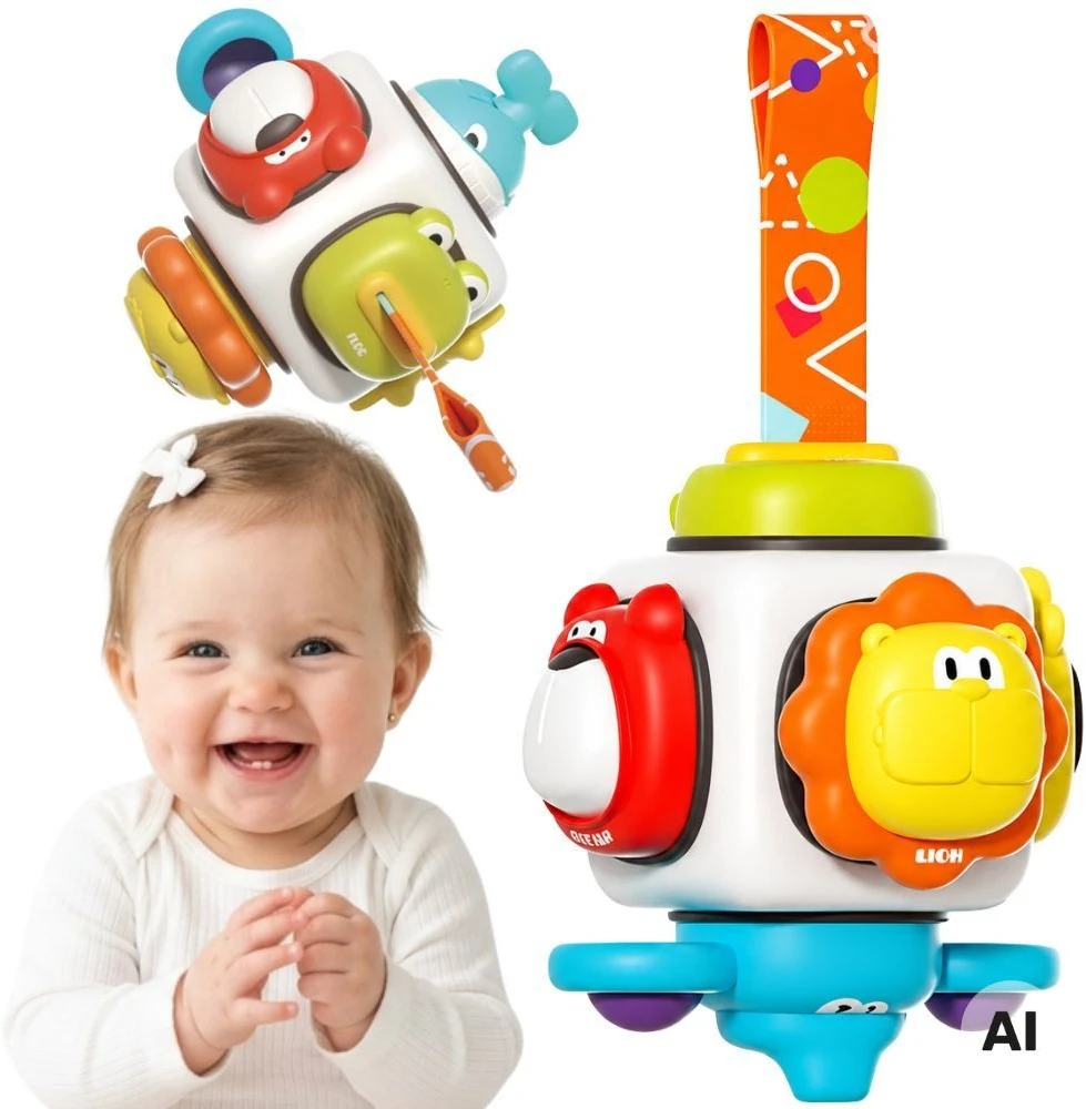 WOOPIE BABY 6 in 1 sensorinis kubas Gyvūnai