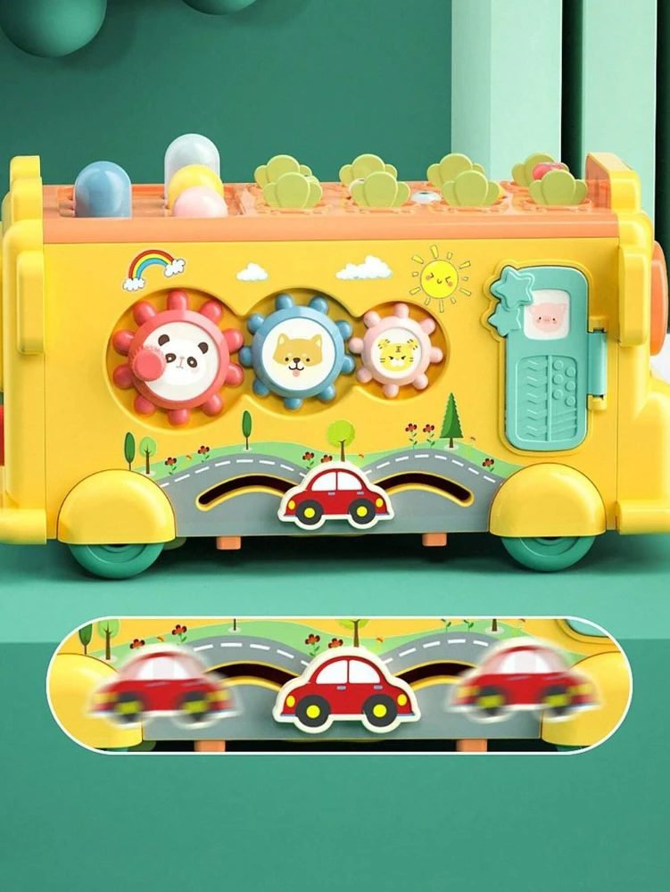 Woopie Baby WOOPIE Interaktyvus Edukacinis Autobusėlis 6w1 Młoteczek Cymbałki +18m