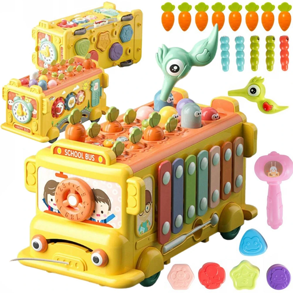 Woopie Baby WOOPIE Interaktyvus Edukacinis Autobusėlis 6w1 Młoteczek Cymbałki +18m