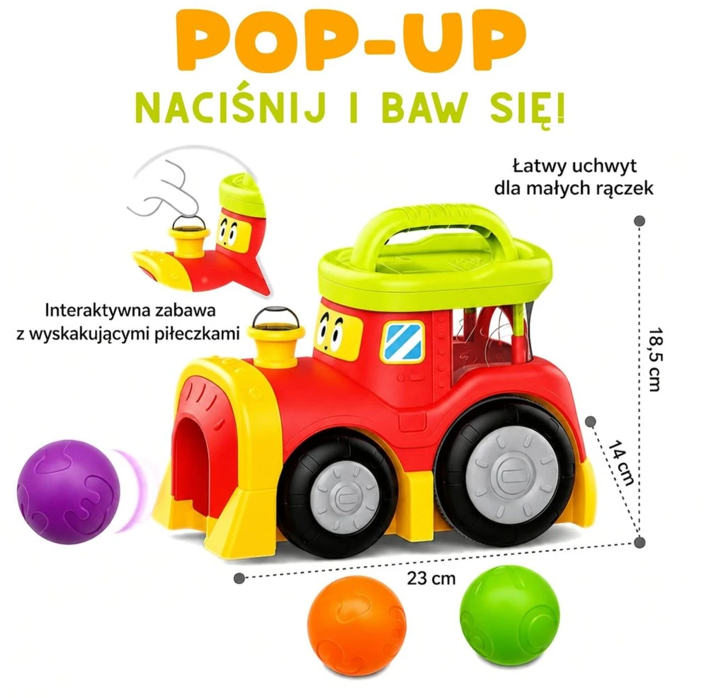 WOOPIE BABY interaktyvus traukinukas su šokinėjančiais kamuoliukais