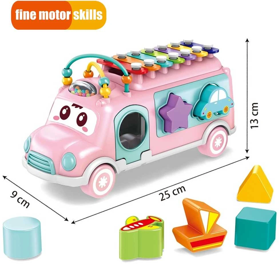 Woopie Baby Woopie Muzikinis Automobilis Su Sorteriu Ir Xylophone Rožinis