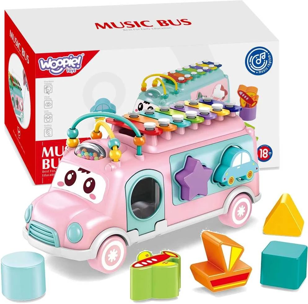 Woopie Baby Woopie Muzikinis Automobilis Su Sorteriu Ir Xylophone Rožinis