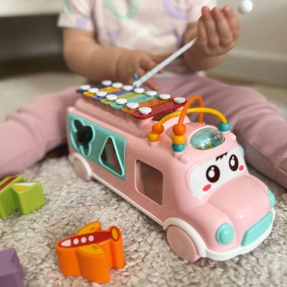 Woopie Baby Woopie Muzikinis Automobilis Su Sorteriu Ir Xylophone Rožinis