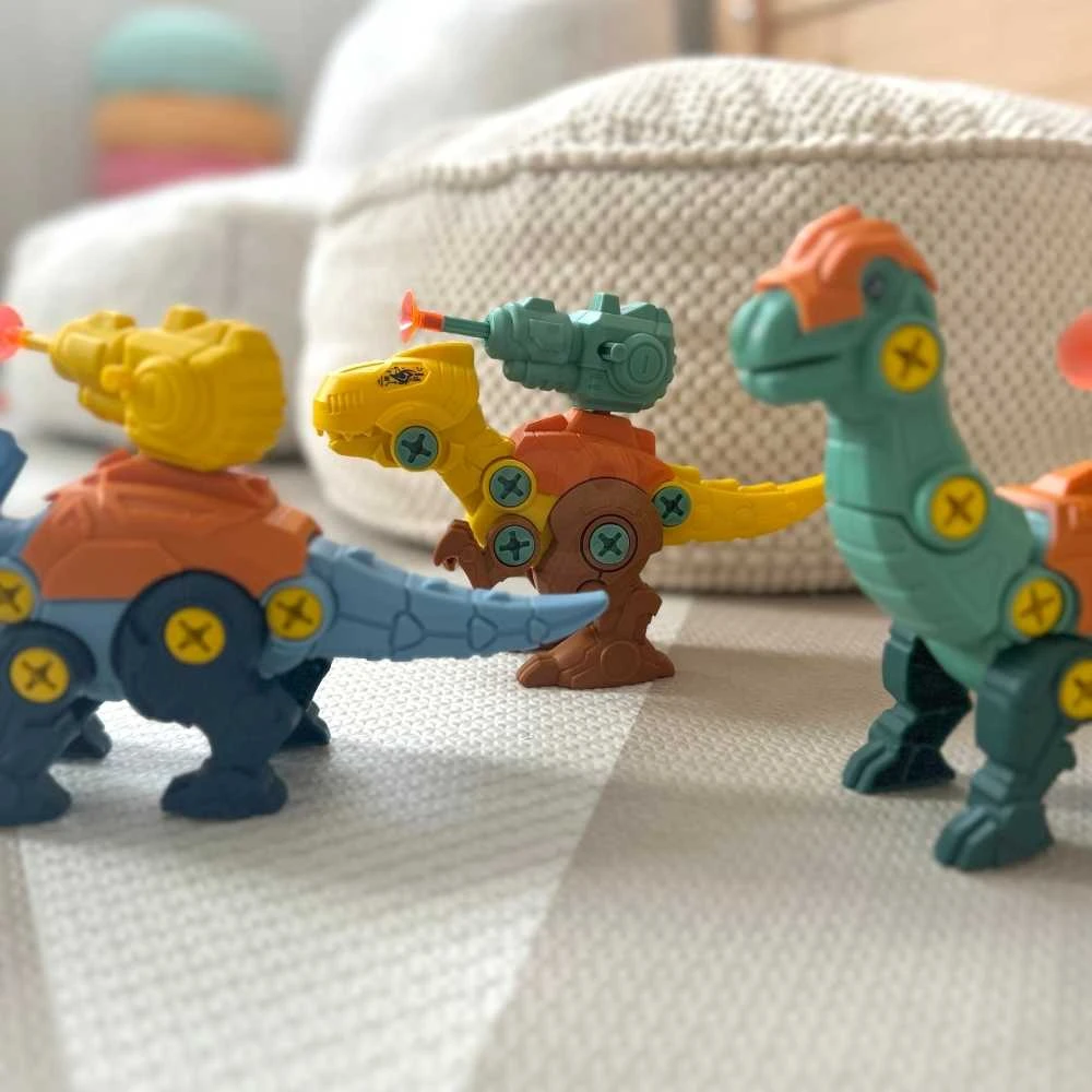 WOOPIE Dinozaurų Konstrukcinis Rinkinys 3 vnt. su Vitu ir Atsuktuvu