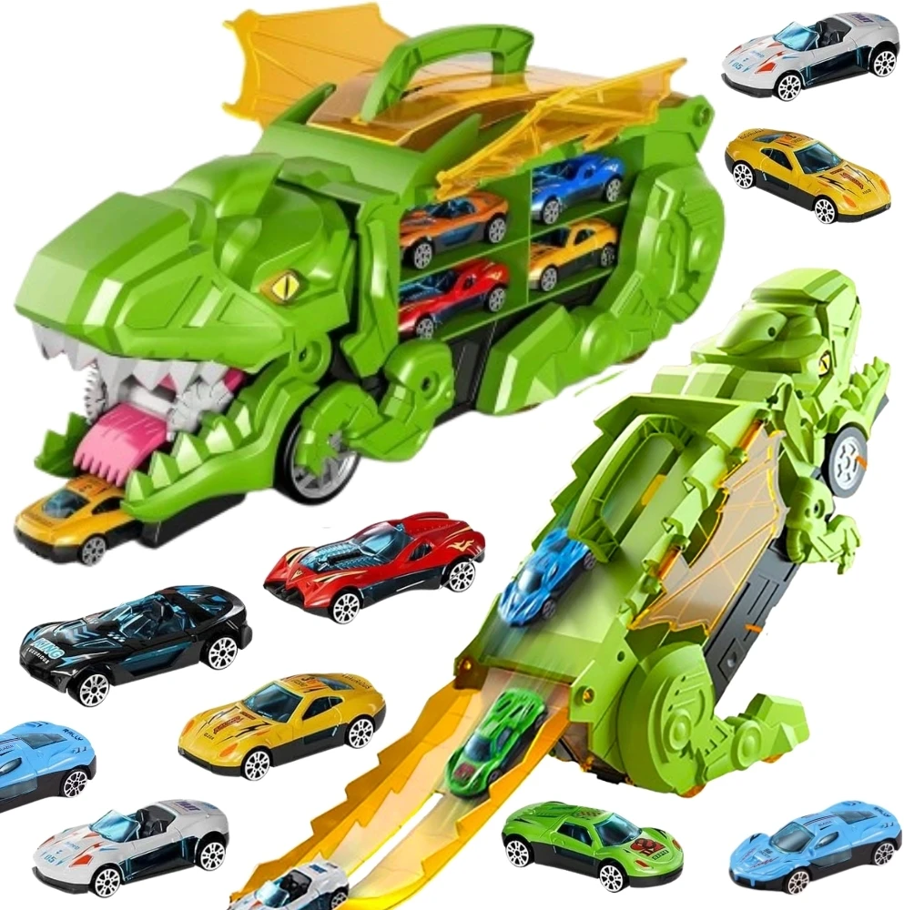Woopie Žaislinis rinkinys: Dinosaūras ir automobilių trasa