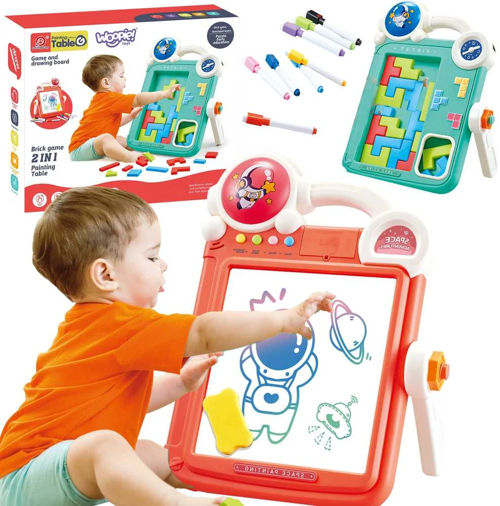 WOOPIE dvipusė piešimo lenta ir Tetris žaidimas 2in1