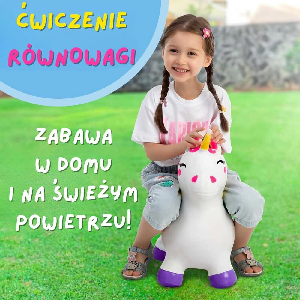WOOPIE guminis šokliukas vienaragis baltas