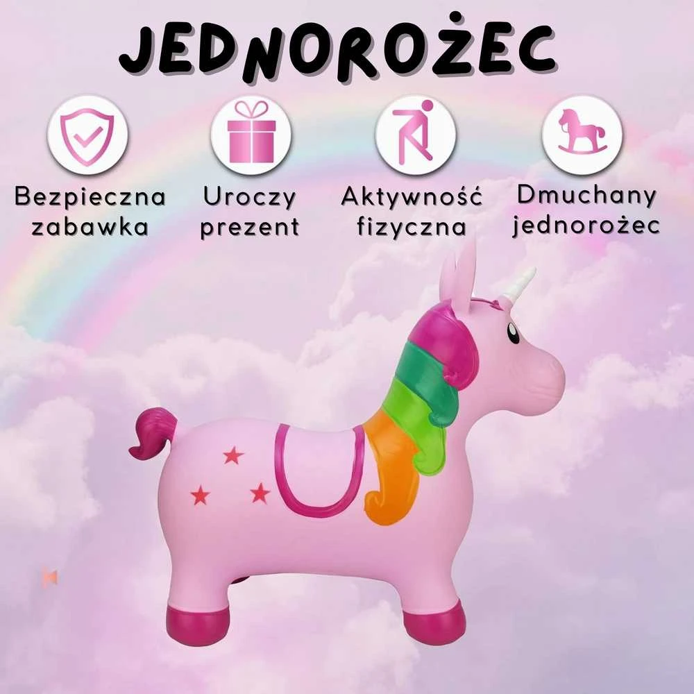 WOOPIE guminis šokliukas vienaragis rožinis