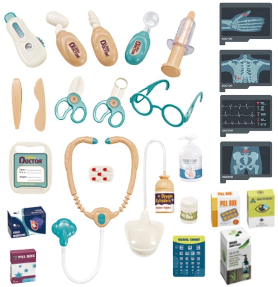 WOOPIE gydytojo vežimėlio rinkinys Little Doctor su EKG