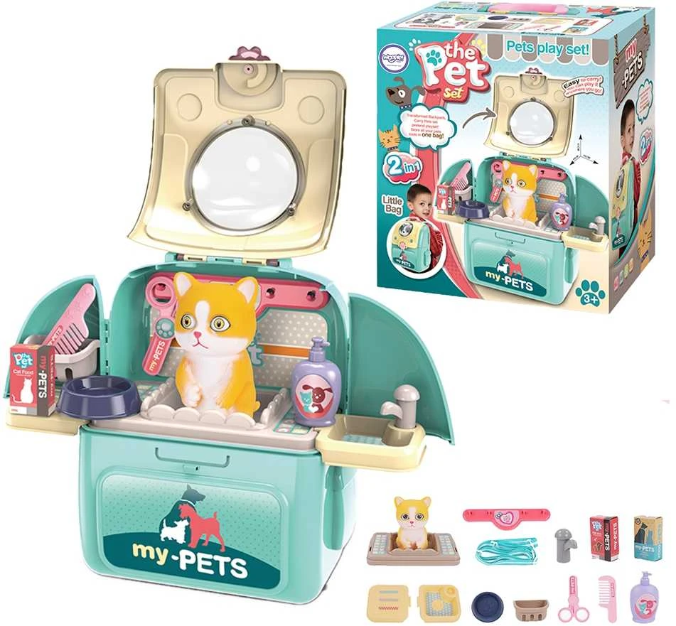 WOOPIE Katinų priežiūros rinkinys 2in1 kuprinės transportavimui