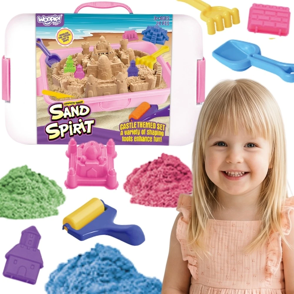 WOOPIE kinetinio smėlio stebuklingų pilių rinkinys 22 d. lagamine