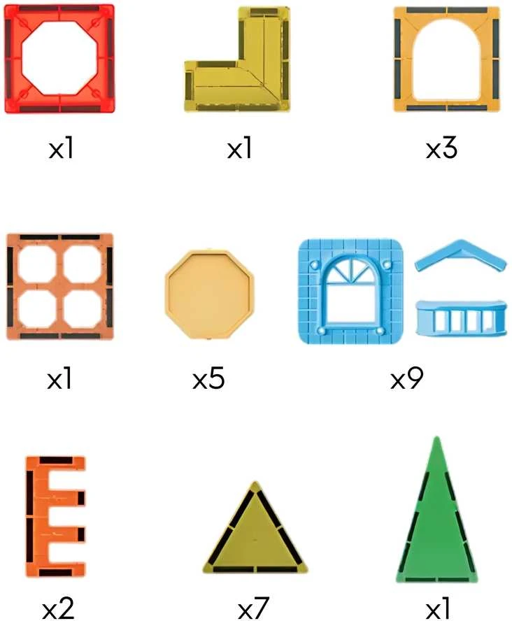 WOOPIE magnetiniai konstruktoriai 3D Rinkinys edukacinė pilis 30 vnt.