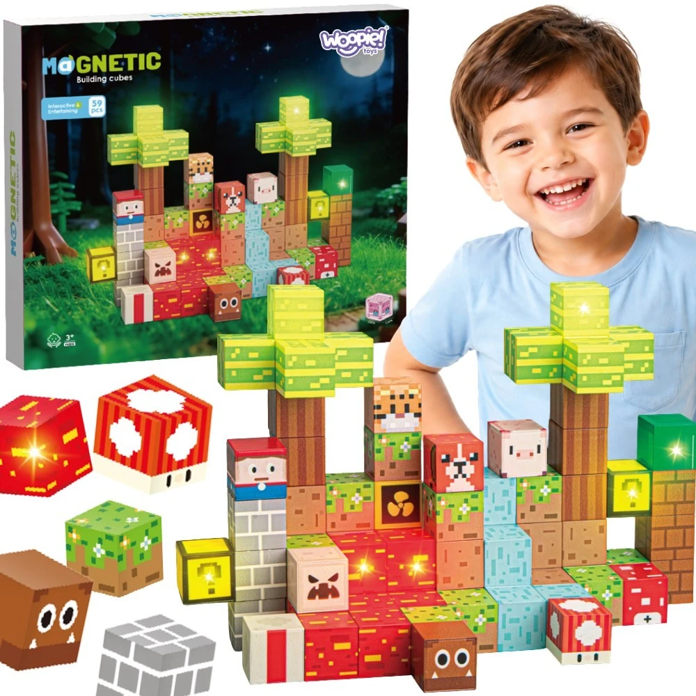 WOOPIE magnetinės kaladėlės Miškas 75 vnt.