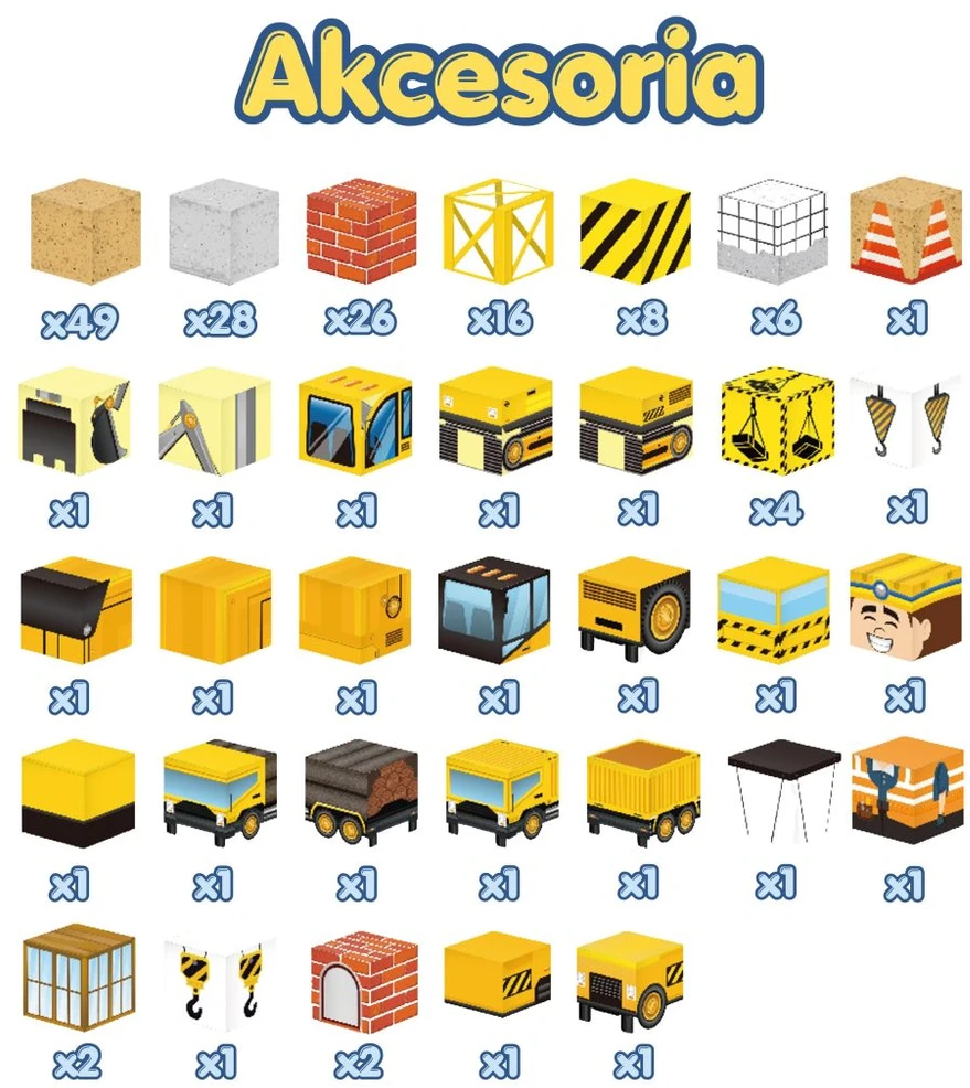 WOOPIE magnetinės kaladėlės Statybinis kranas ekskavatorius 3D 165 vnt.