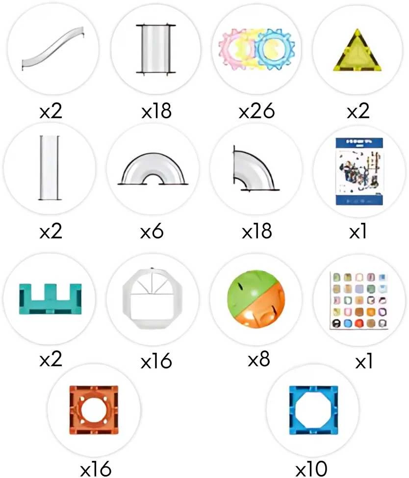 WOOPIE Magnetiniai konstruktoriaus blokeliai 3D 126vnt