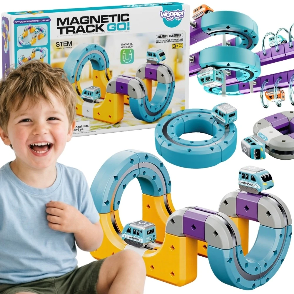 MAGNETINIŲ TAKELIŲ KONSTRUKCINIŲ BLAKŲ INTERAKTYVUS RINKINYS 39 vnt. USB WOOPIE