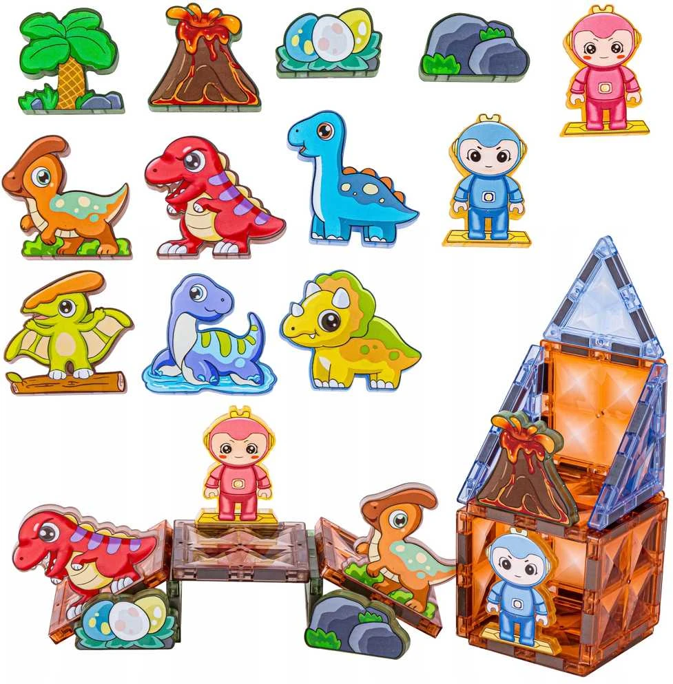 WOOPIE magnetinis konstruktorius 3D Dinozaurų parkas