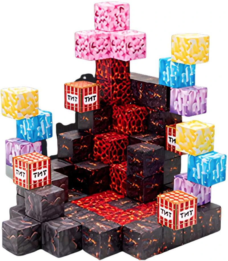 WOOPIE Magnetinis Konstruktorius Kubeliai Minecraft Pikseliai 74vnt