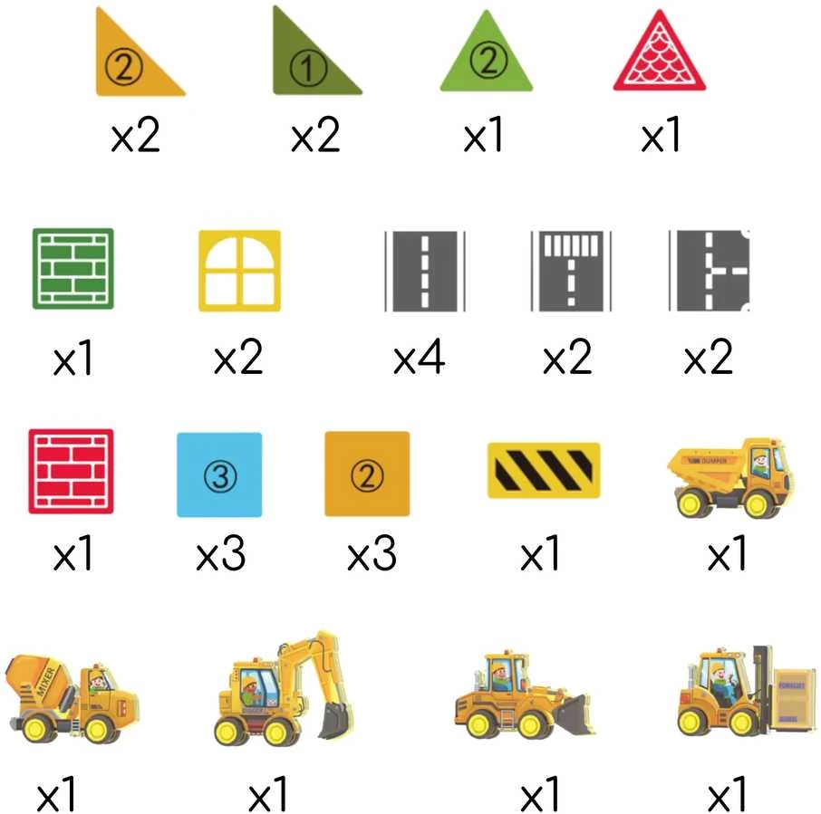 WOOPIE Magnetinis Konstruktorius su Statybiniais Automobiliais 30vnt