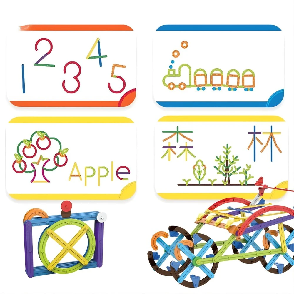 WOOPIE matematinės 3D konstrukcinės kaladėlės 155 vnt