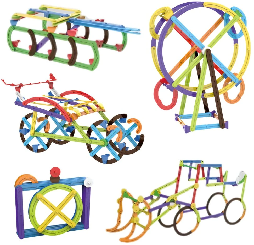 WOOPIE matematinės 3D konstrukcinės kaladėlės 155 vnt