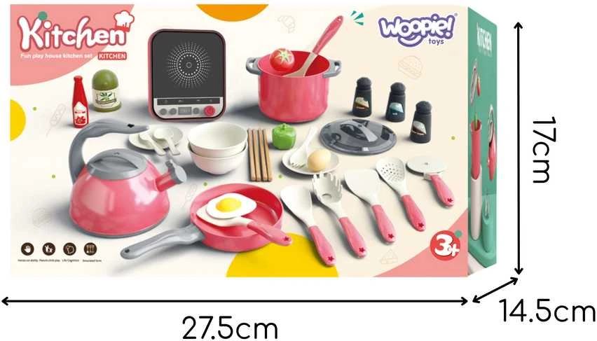 WOOPIE Mažojo Kulinaro rinkinys su indukcine virykle WOOPIE rožinis