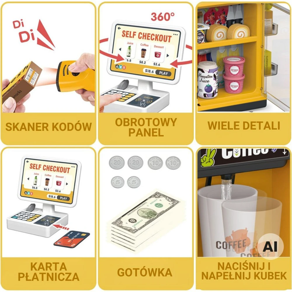 WOOPIE mini prekybos centras su savitarnos kasa
