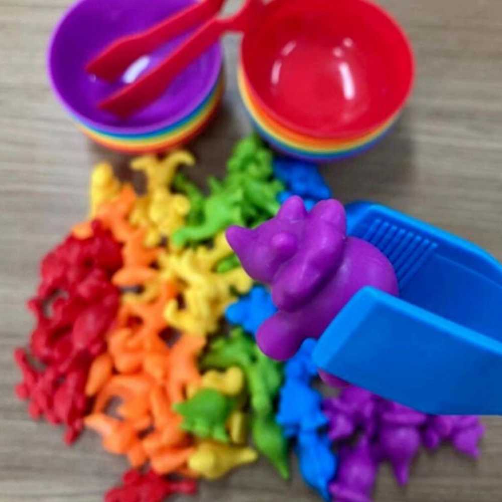 WOOPIE Montessori edukacinis žaidimas spalvų rūšiavimas gyvūnai 36 vnt.