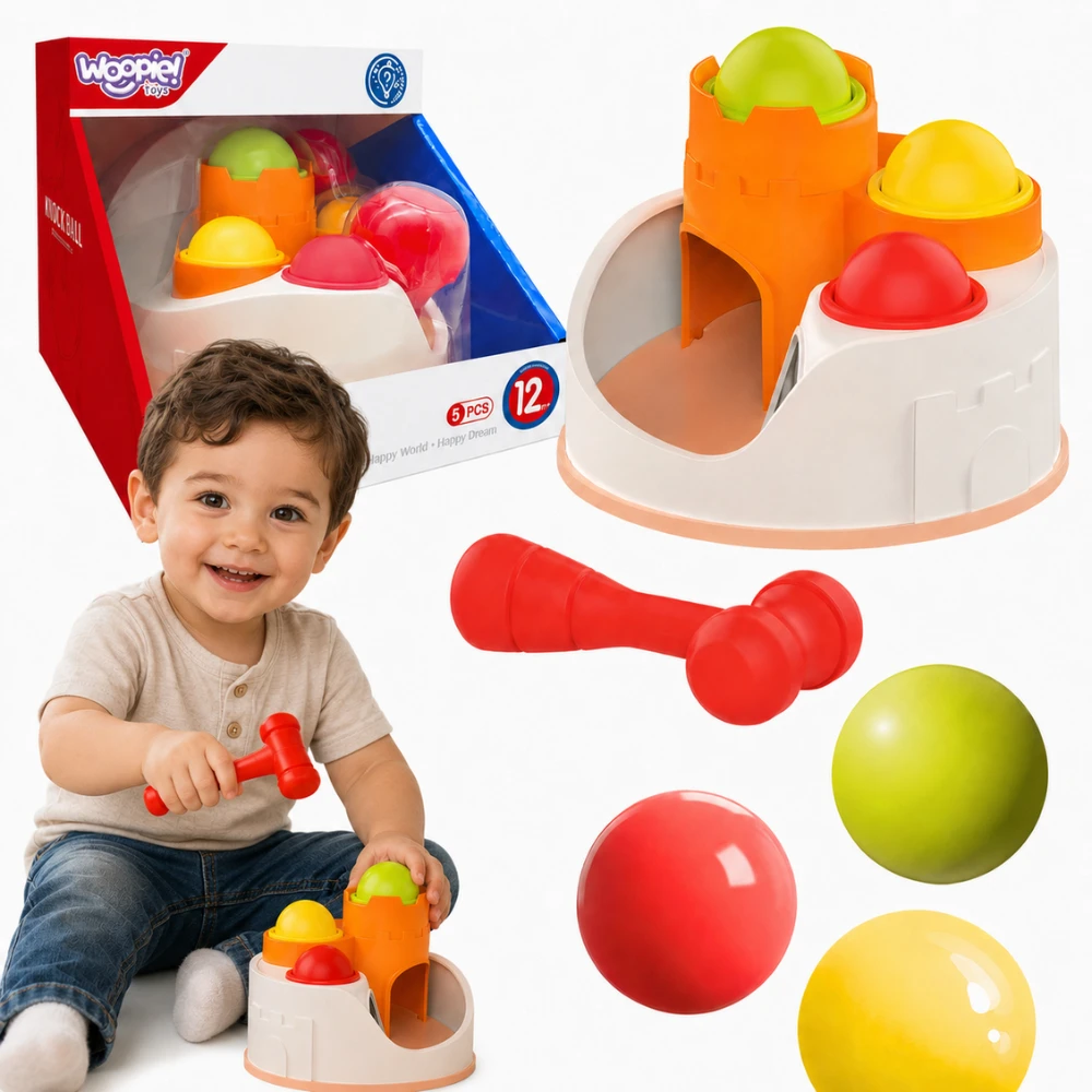 Woopie Baby WOOPIE Punch Lock kamuoliukų kūjis nuo 12 mėn.