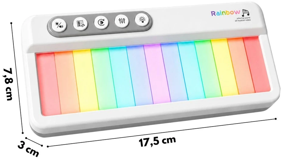 WOOPIE Rainbow Touch pianinas su foniniu apšvietimu ir mokymosi režimu 3+