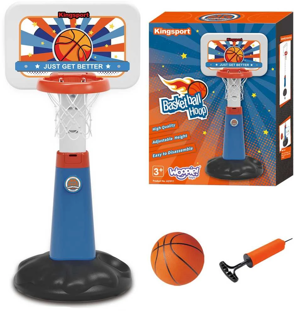 Krepšinio Rinkinys WOOPIE Reguliuojamas 99 - 125 cm + Kamuolys + Pompa