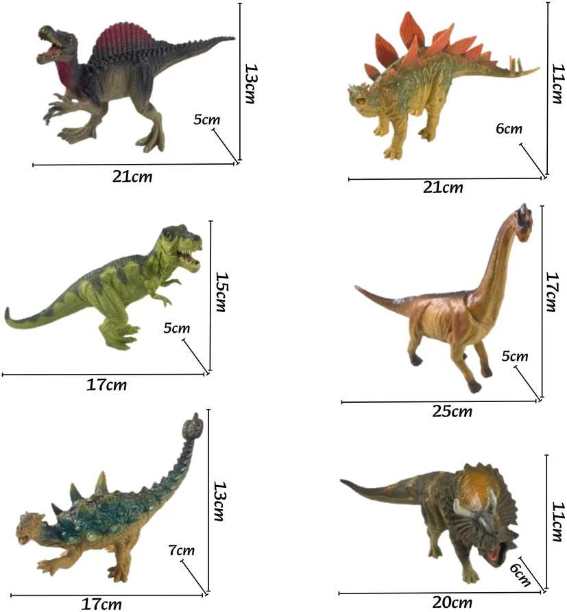 WOOPIE Rinkinys Dinozaurų Figūrėlės 6 vnt