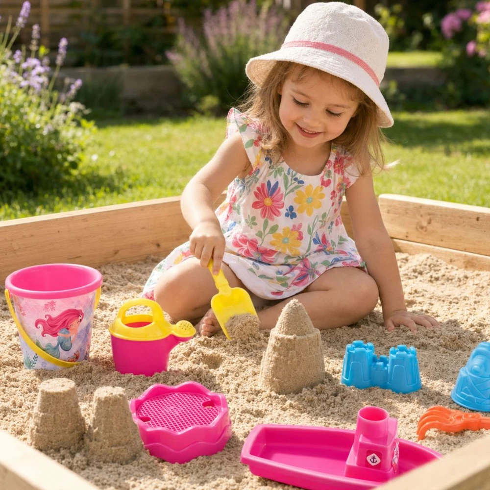 WOOPIE Sandbox Set with Boat and Bag Accessories 9 pcs Rožinė Beach