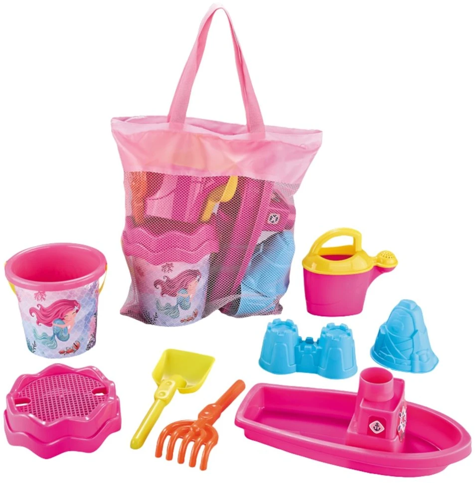 WOOPIE Sandbox Set with Boat and Bag Accessories 9 pcs Rožinė Beach