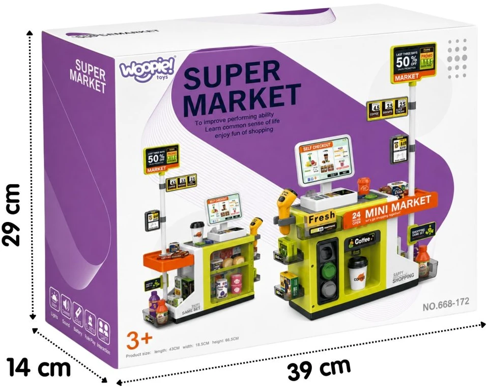 WOOPIE savitarnos kasos aparatas Mini Market Express ir priedai